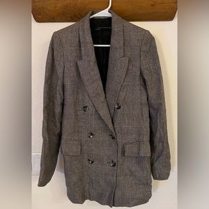 Zara woman double breasted checked blazer